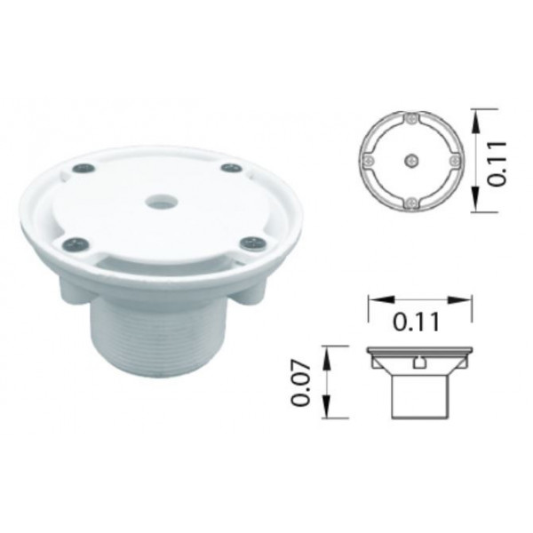 PSF‐07‐W Standard Floor Inlet Connection 1.5 "& 2 " Colour White Pool&spa Pool&Spa - 1