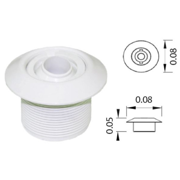 PSF‐02‐W Standard Eyeball Connection 1.5 "& 2 " Colour Black Pool&spa Pool&Spa - 1
