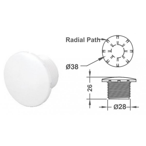 EM2209 Floor Bubbles Ф1 1/2" Face Radial Air Jet Flow Rate (L/min) 2.5 Connection 3/4 inch Emaux Emaux - 1