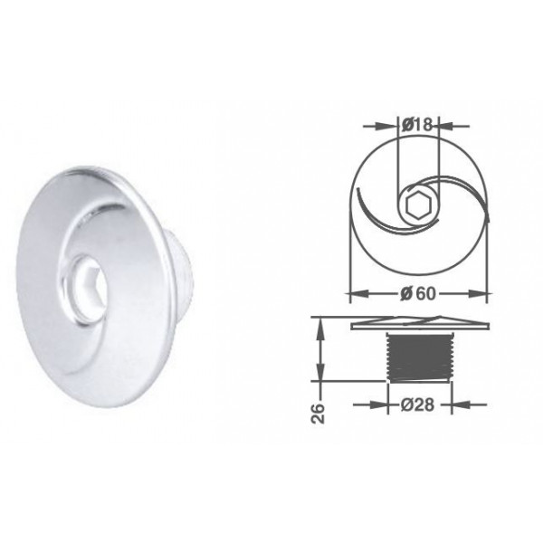 EM2210 Ф2 1/4" Face (Arc Jet) Connection 3/4" Flow Rate (L/min)8.6 Emaux Emaux - 1