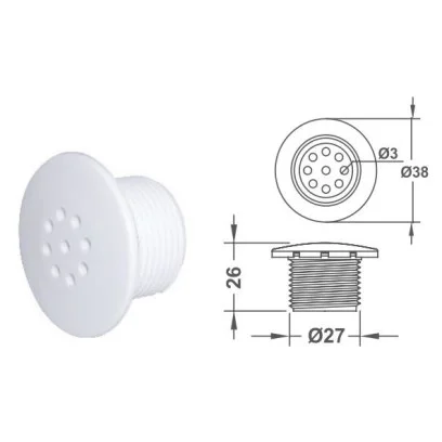 EM2211 Round Floor Bubble 9 holes Connection 3/4 Emaux