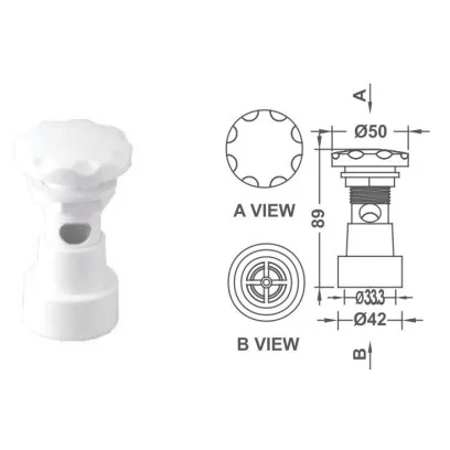 EM1834 Air Valve Control Connection 1" Colour White Emaux - 1