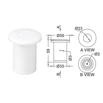 EM1844 Air Button Connection1" Emaux - 1