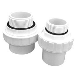 Emaux 1.5" union set White with O-ring (89280102W) Emaux - 1