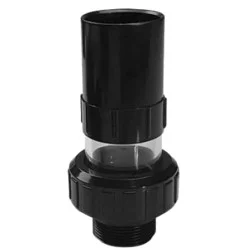 Emaux 1.5" Union with Sight Glass and O-Ring Black (89280103W) - 1