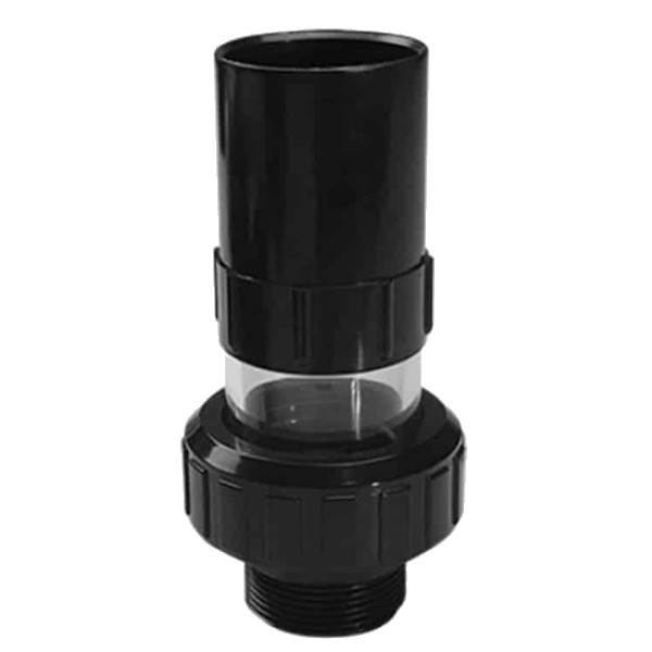 Emaux 1.5" Union with Sight Glass and O-Ring Black (89280103W) Emaux - 2