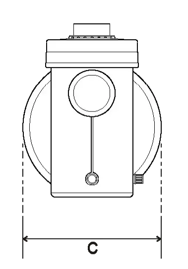 INVERCAPTAIN PUMP Front View Dimension C Diagram