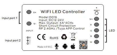 แผนภาพการเชื่อมต่อ WIFI LED Controller แบบ 1 input