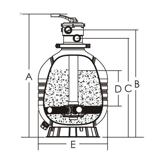 Max Series Top Mount Filter Dimensions