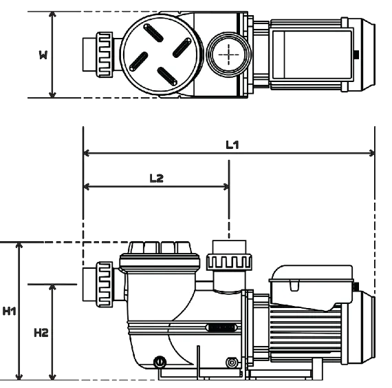 Dimensional drawing for Supatuf MK2 pump
