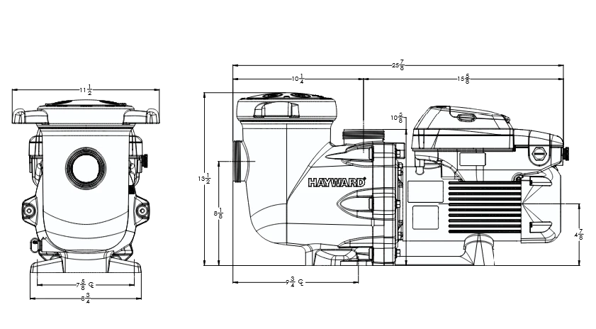 Hayward TriStar Pump VS 900 Dimensions