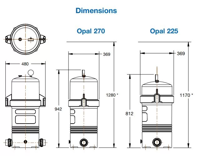 ถังกรองกระดาษWaterco Opal 270