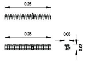 Technical drawing for 25 cm grating