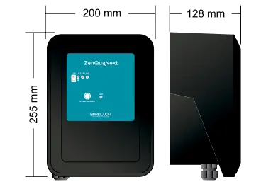 ด้านหน้าและด้านข้างของชุดควบคุม