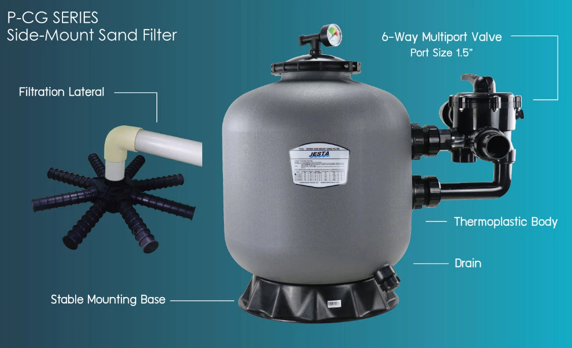 Jesta P-CG Series Side-Mount Sand Filter and components