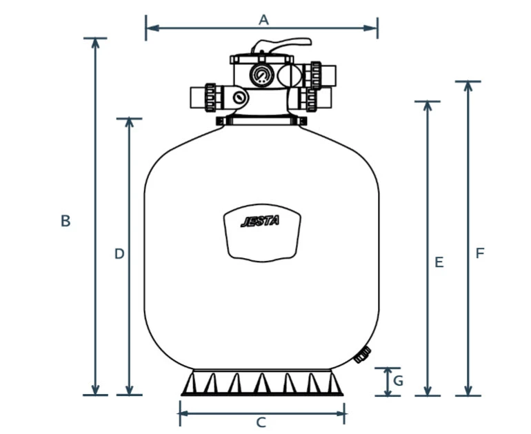 Technical Drawing of Jesta Sand Filter