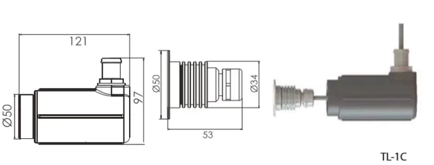 ขนาดและมิติของโคมไฟ Terra-Lux รุ่น TL-1C
