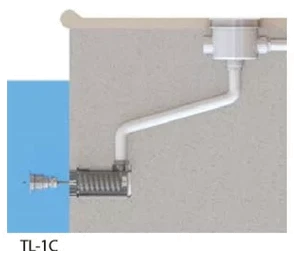 โครงสร้างจำลองการติดตั้งโคมไฟ Terra-Lux รุ่น TL-1C ฝังผนังสระ