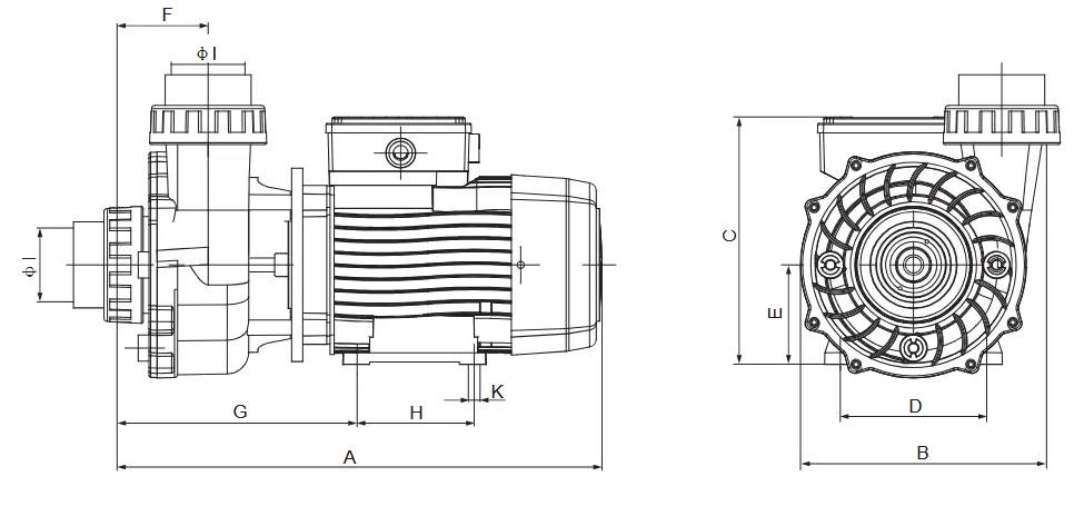 Technical drawing for Jesta pumps